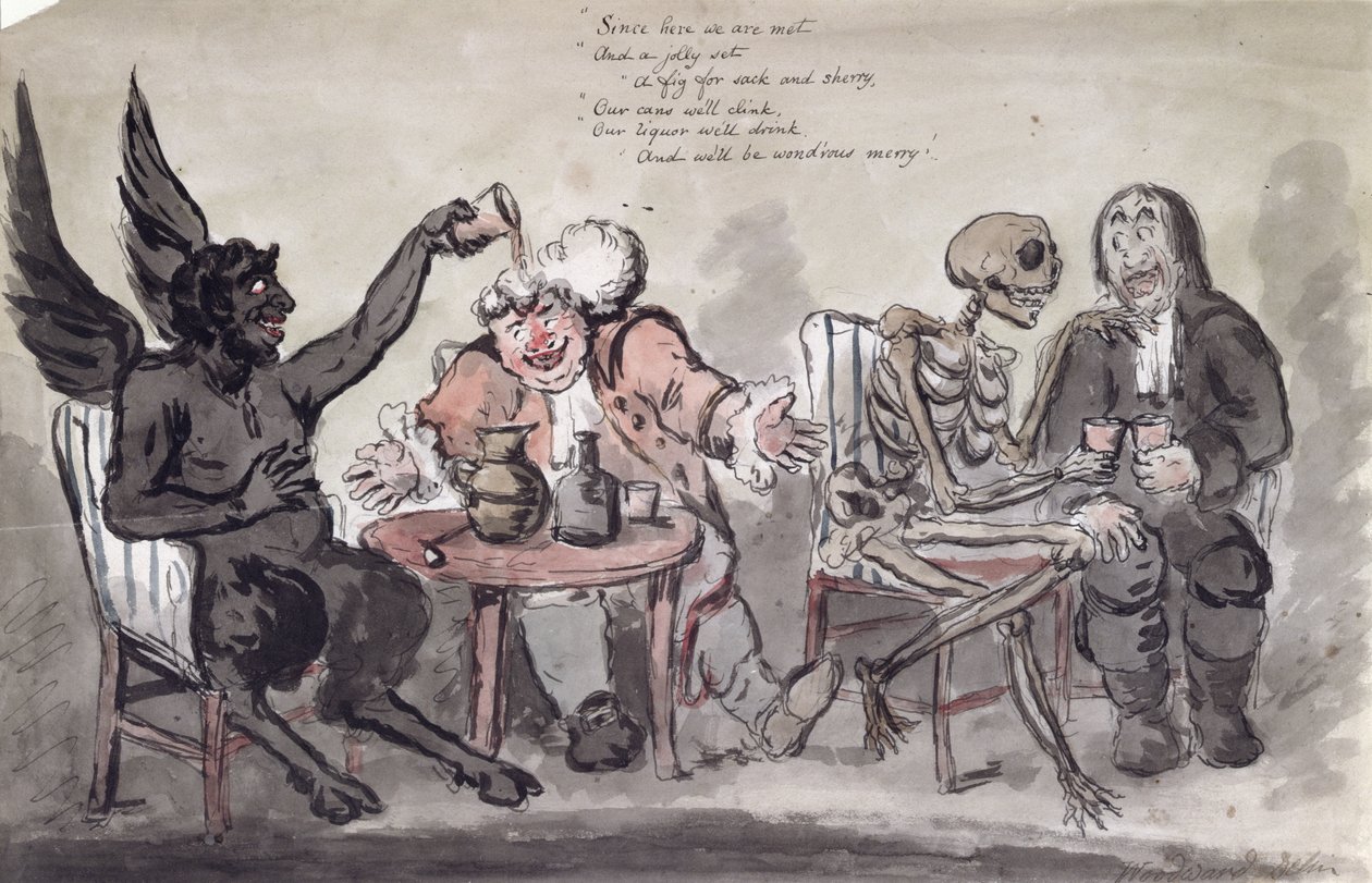 Der Doktor und seine Freunde, graviert von Issac Cruikshank, ca. 1798 von George Moutard Woodward