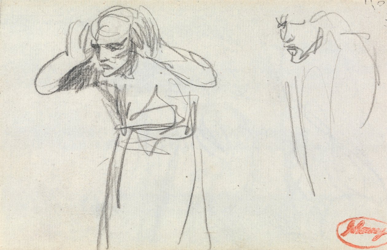 Figur mit Händen an den Ohren von George Romney