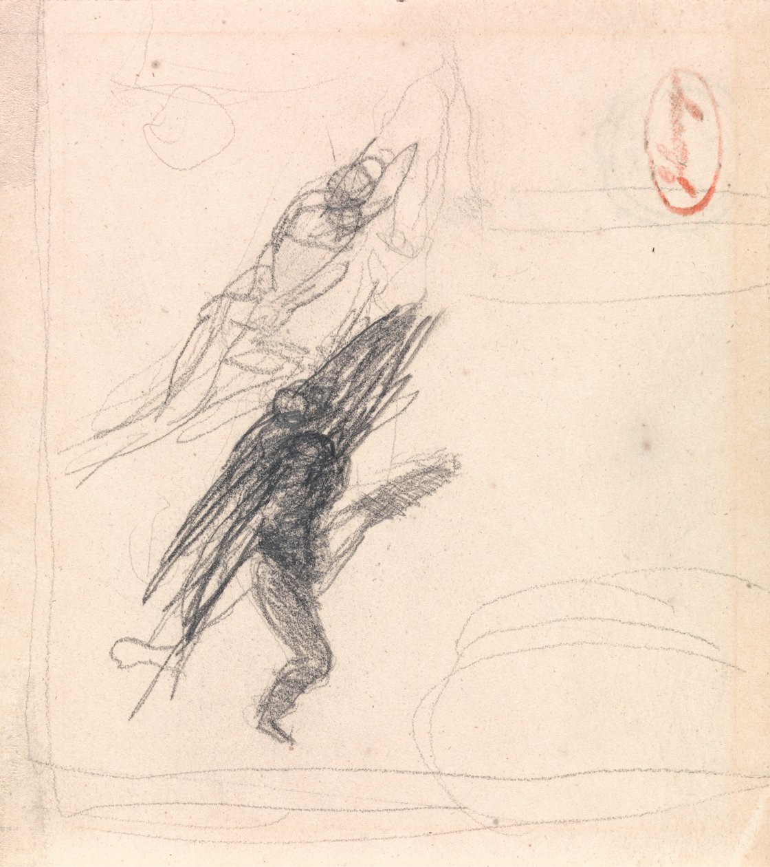 Möglicherweise eine liegende Figur und eine tanzende Figur von George Romney