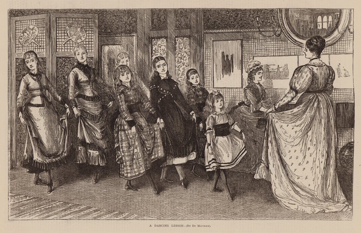 Eine Tanzstunde von George (after) Du Maurier