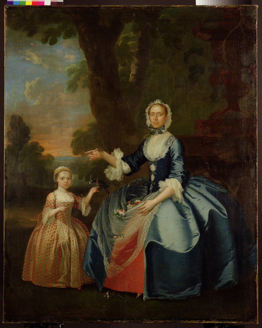 Porträt von Mrs. Dawson von Retford und ihrer Tochter, ca. 1749 von George (attr.to) Stubbs