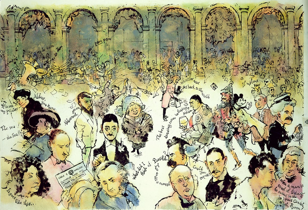 Berühmte Gesichter vor Florians auf der Piazza San Marco, Venedig, ca. 1990 von George Adamson