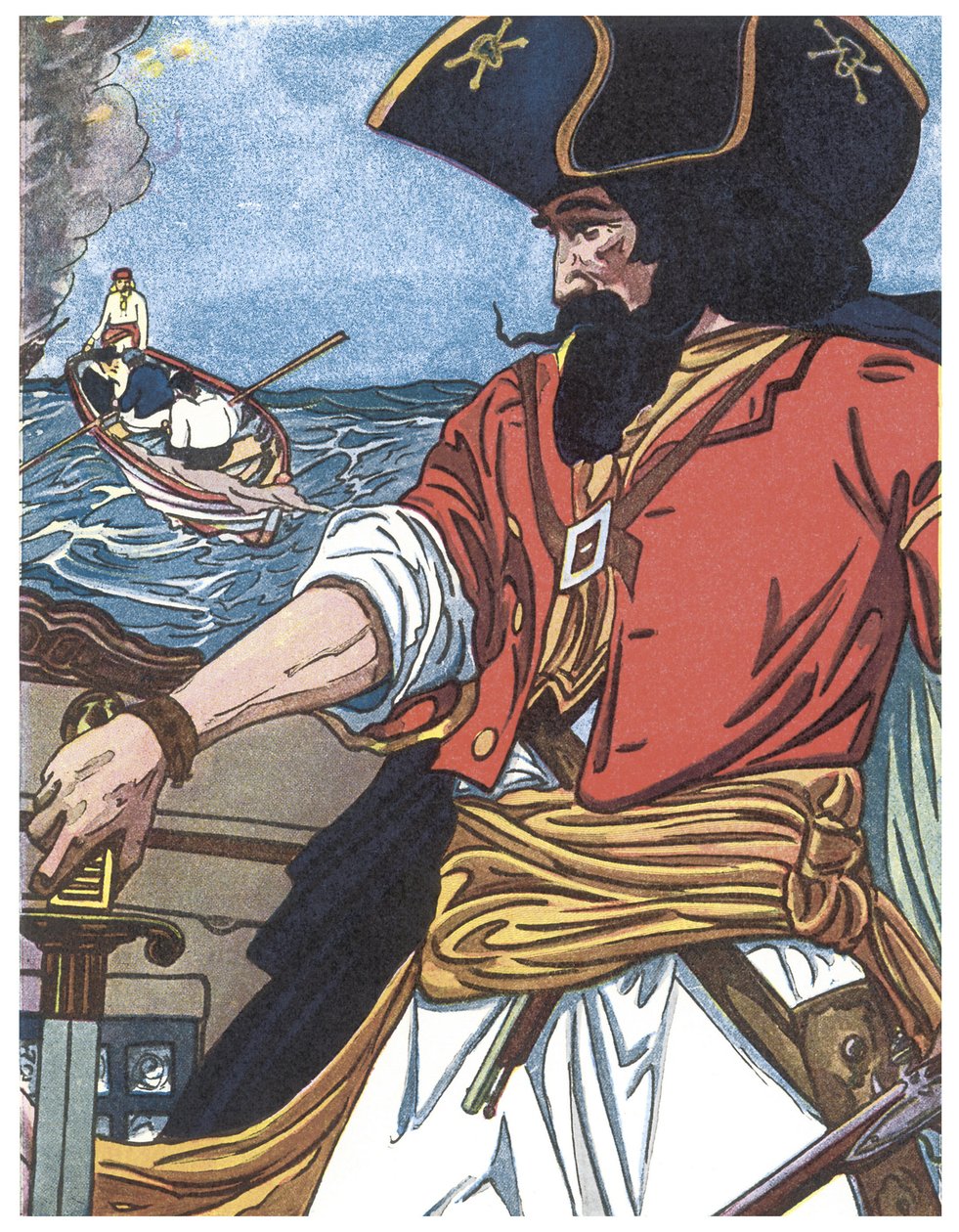 Porträt eines Piraten Illustration aus „Das Jungenbuch der Piraten“ von George Albert Williams (1875-1932) 1913 von George Alfred Williams