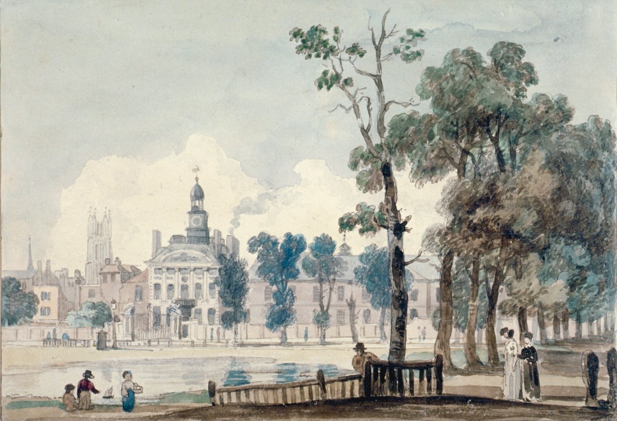 Außenansicht des alten Bethlehem-Krankenhauses, Moorfields, City of London von George Arnald