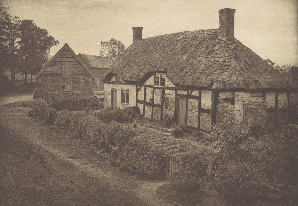 Izaak Waltons Haus in Shallowford, Staffordshire, 1880er Jahre, gedruckt 1888 von George Bankart