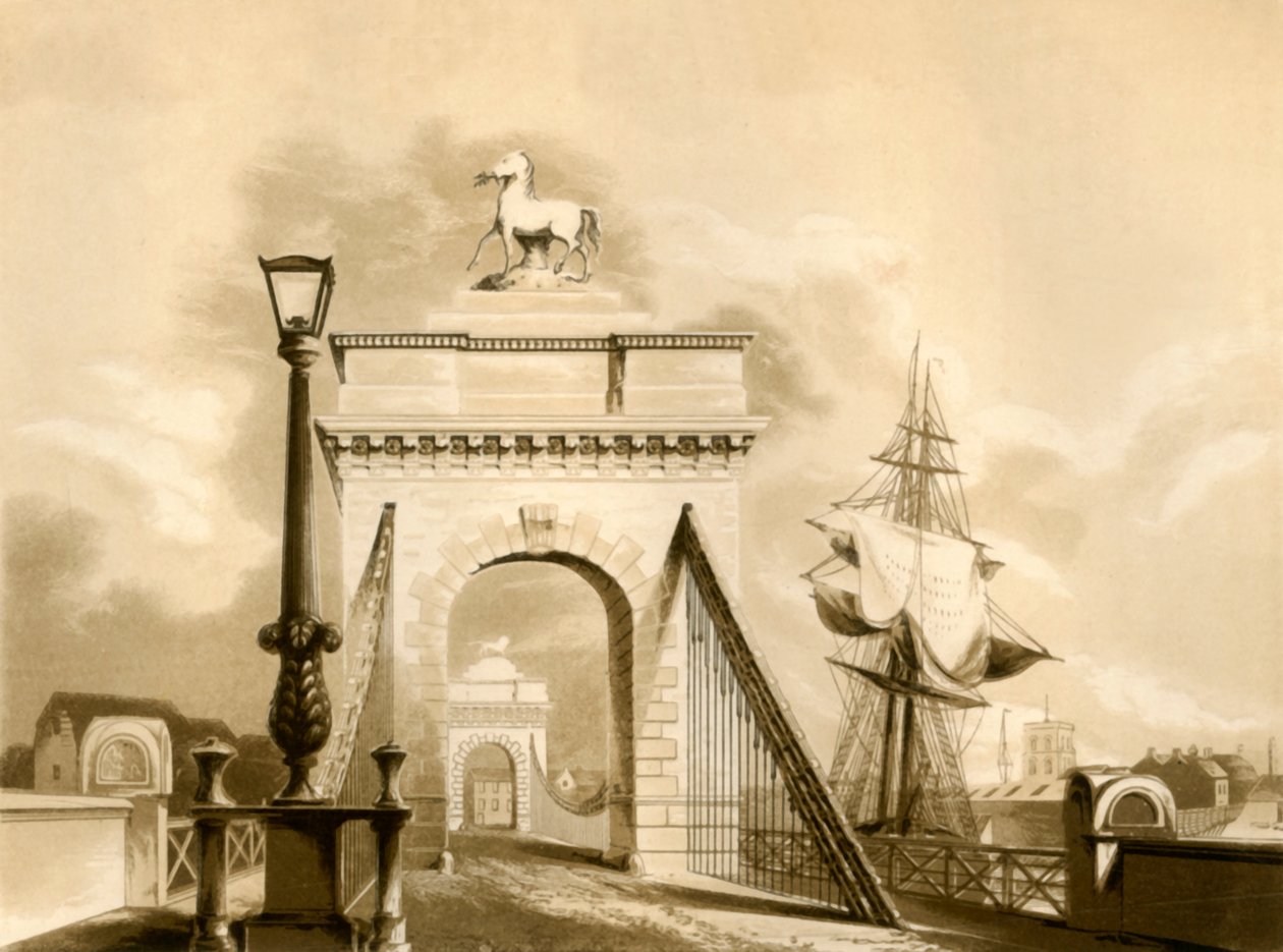 Norfolk-Brücke, New Shoreham, 1835 von George Baxter