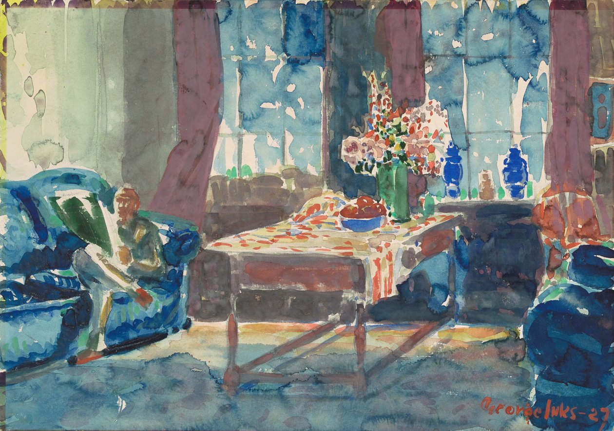 Selbstporträt: Innenansicht meiner Wohnung in New York von George Benjamin Luks