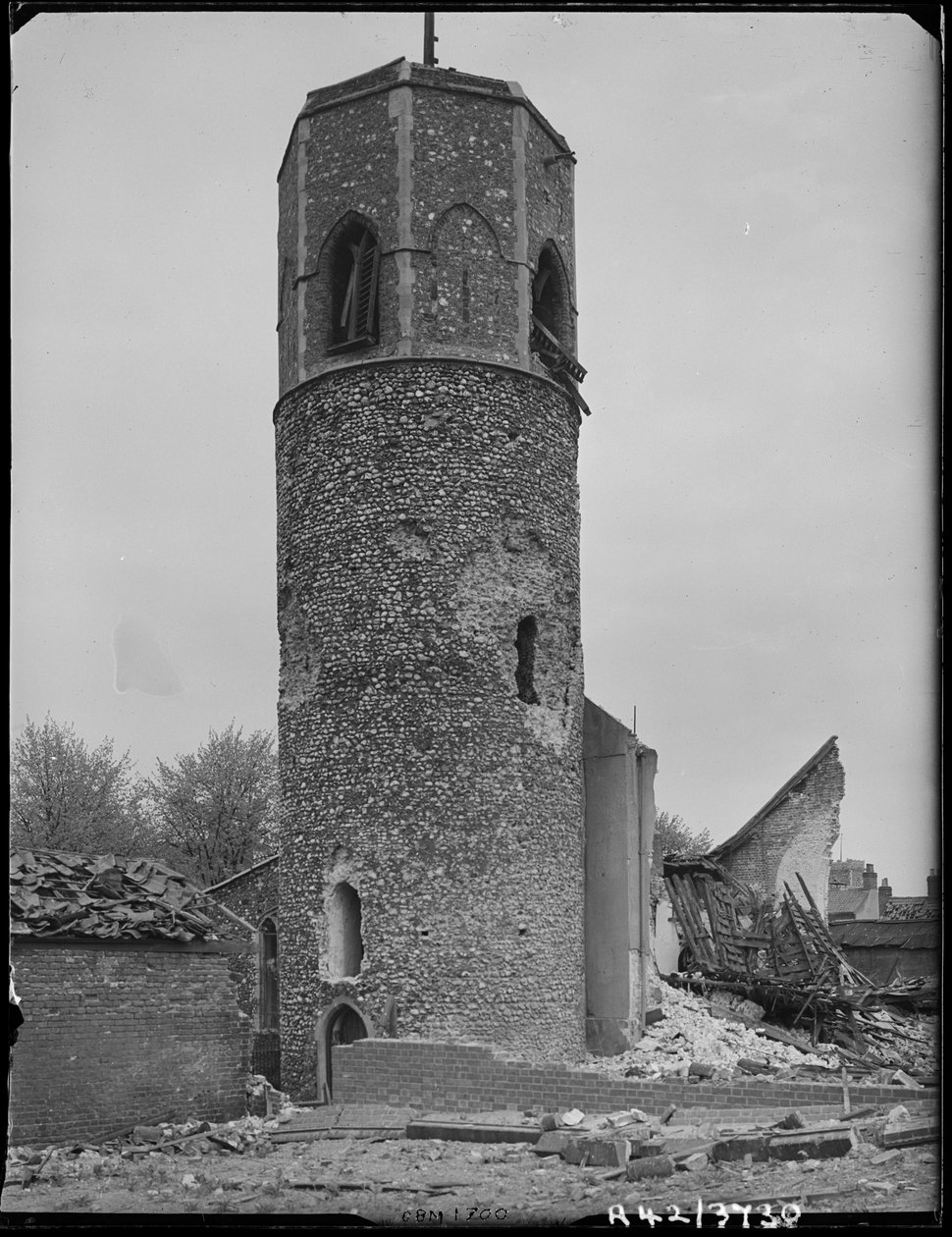 St. Benedikts Kirche, St. Benedikts Straße, Norwich, Norfolk, 1942 von George Bernard Mason