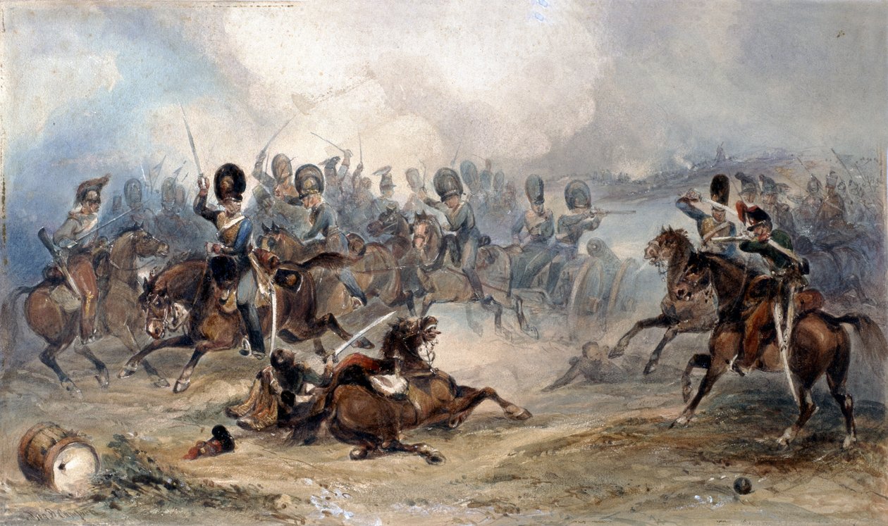 Kapitän Norman Ramsay, Royal Horse Artillery, galoppiert seine Truppe durch die französische Armee in Sicherheit bei der Schlacht von Fuentes d
