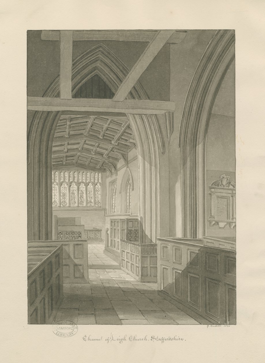 Innenraum der Leigh Kirche von George Buckler