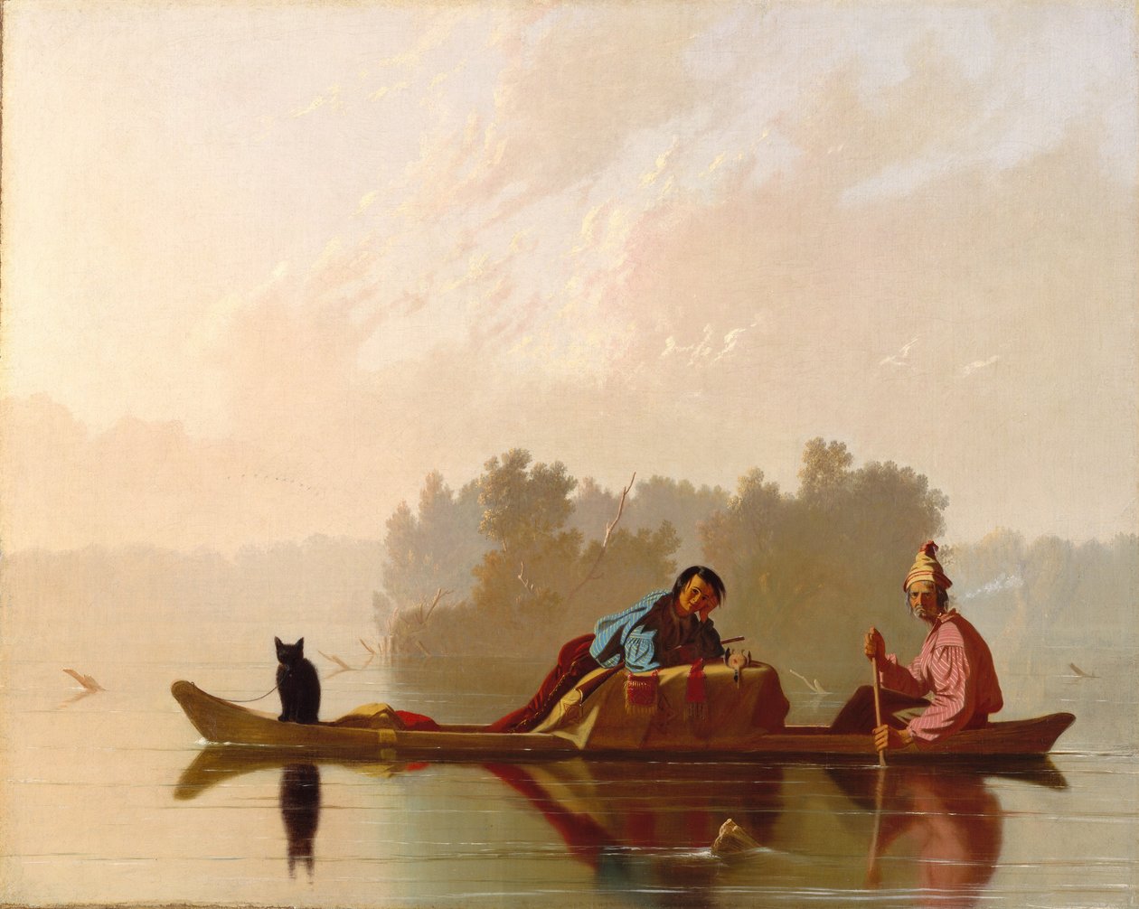 Pelzhändler, die den Missouri hinabfahren von George Caleb Bingham