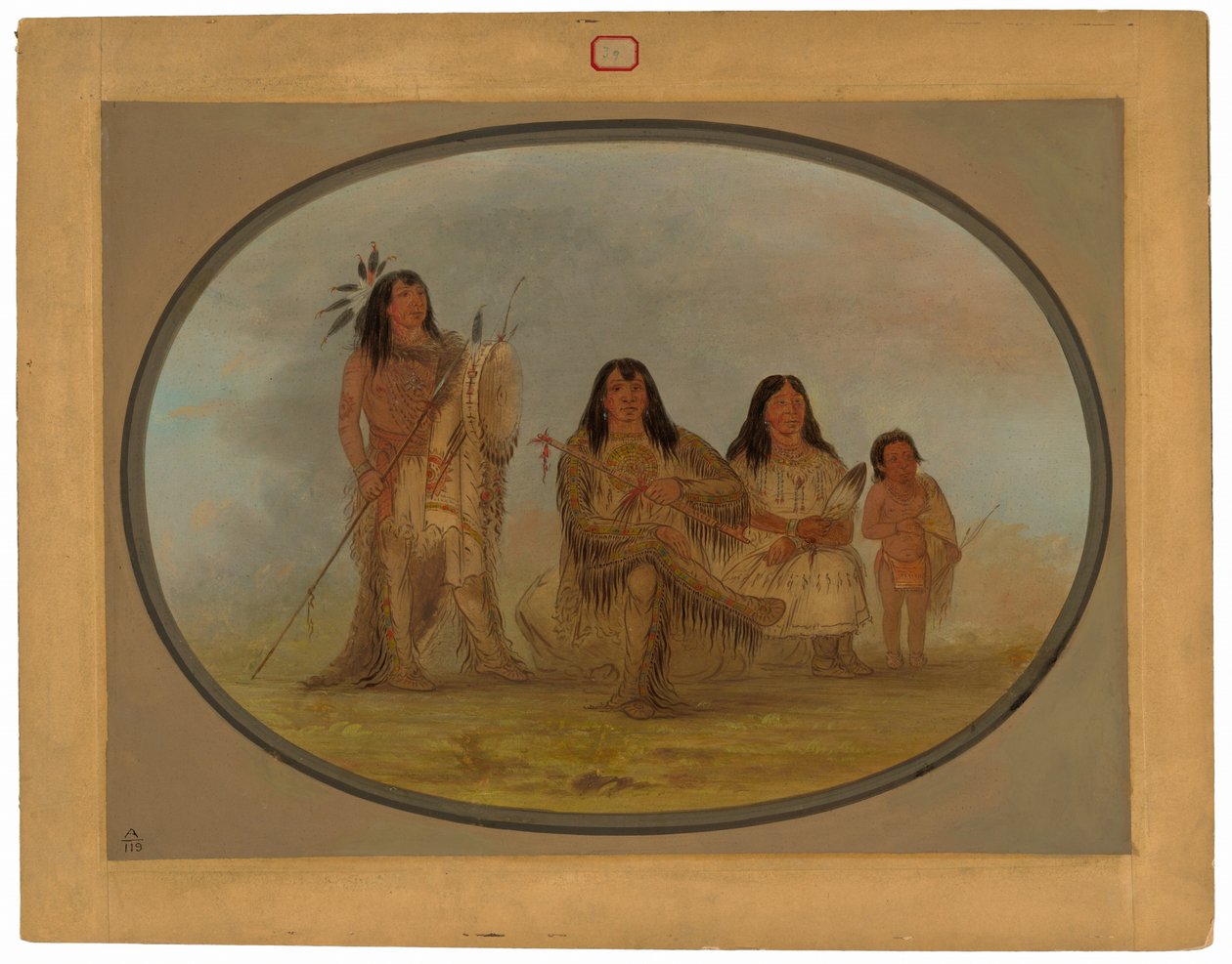 Ein Blackfoot-Häuptling, seine Frau und ein Medizinmann von George Catlin