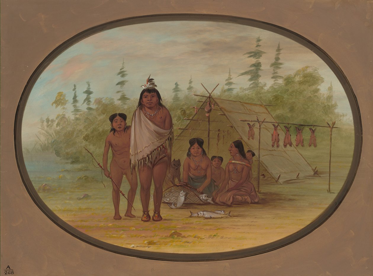 Ein Flathead-Häuptling mit seiner Familie, 1855-1869 von George Catlin
