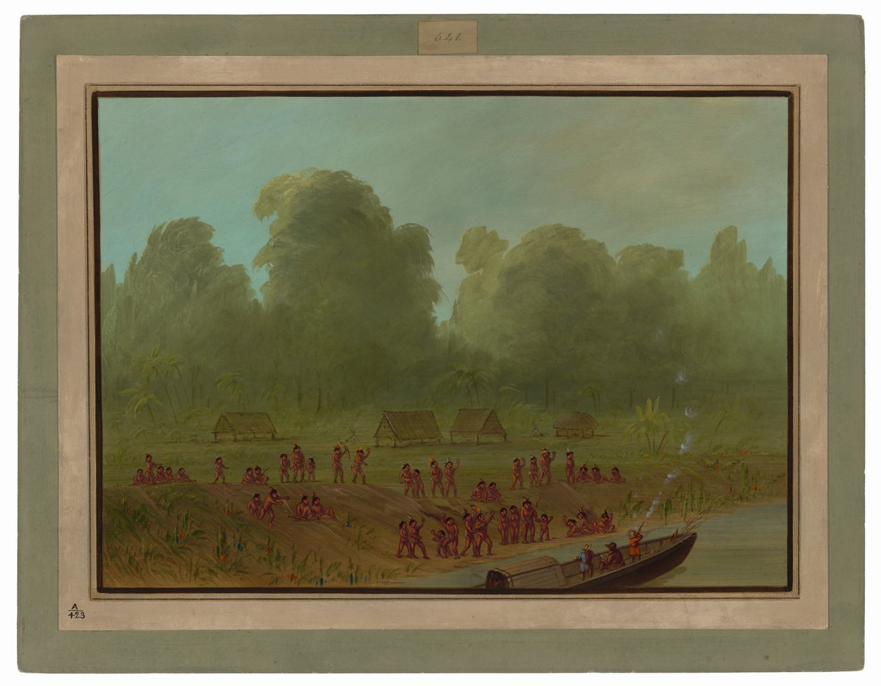 Ein Mayoruna-Dorf von George Catlin