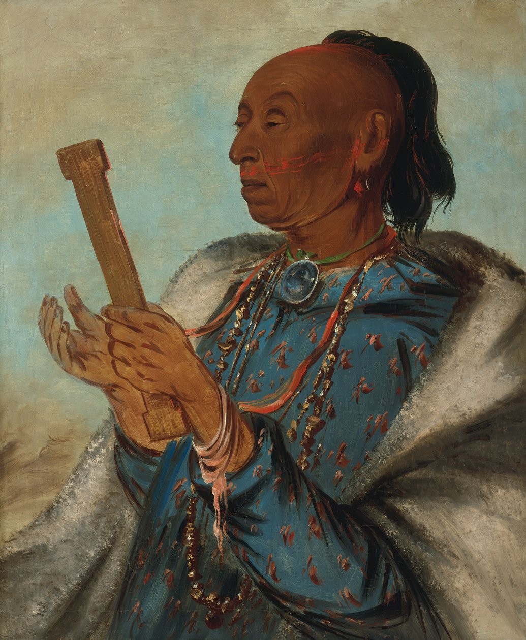 Ah-tón-we-tuck, Truthahn, der sein Gebet wiederholt, 1830 von George Catlin