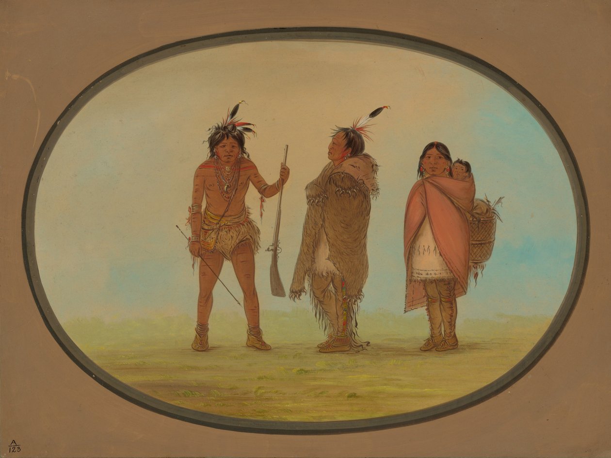 Arapaho-Häuptling, seine Frau und ein Krieger, 1861-1869 von George Catlin
