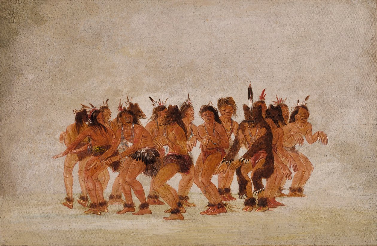 Bärentanz, Vorbereitung auf eine Bärenjagd von George Catlin