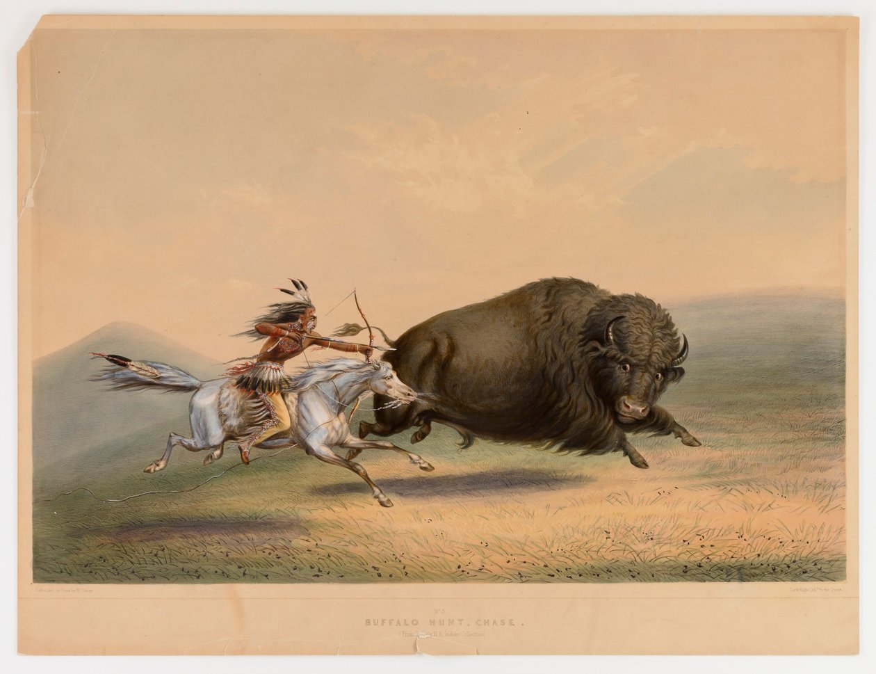 Büffeljagd, Verfolgung--Nr. 5 von George Catlin