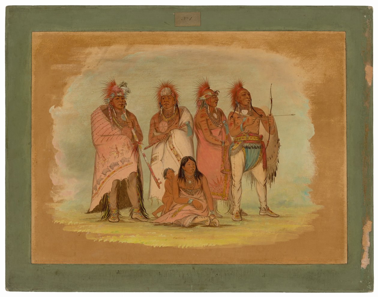 Häuptling und Mitglieder des Konza-Stammes von George Catlin