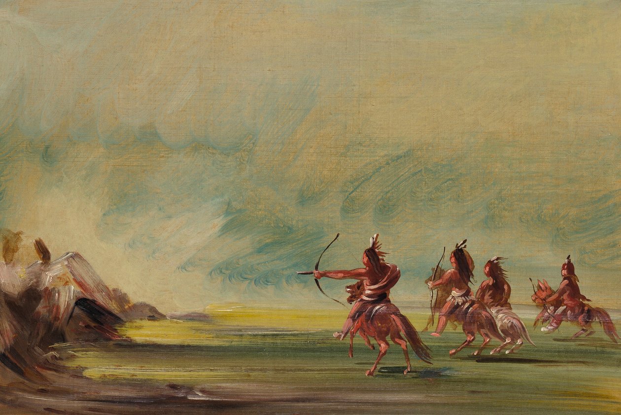 Comanche Gibt Pfeile an den Medizin-Felsen von George Catlin