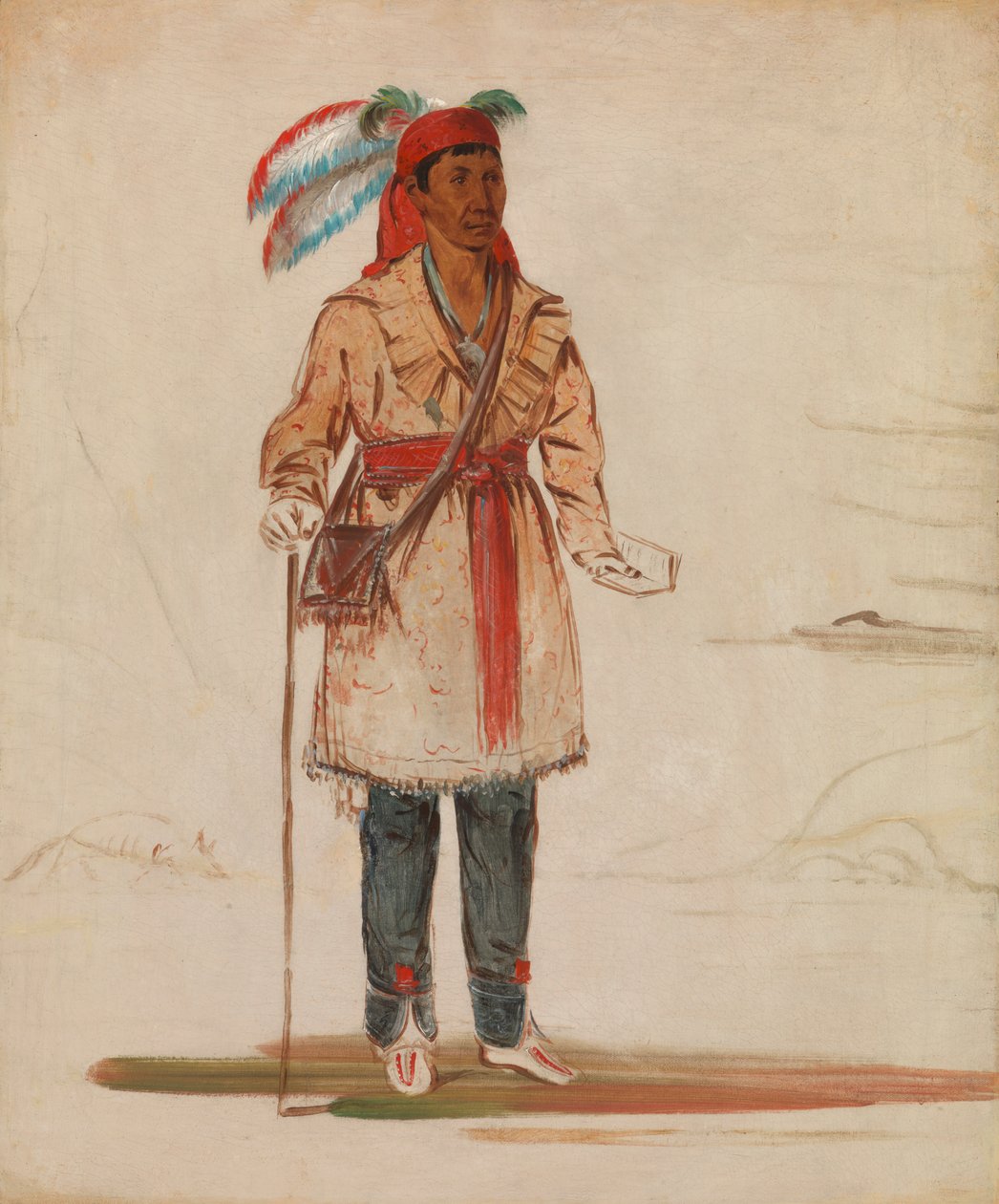 Ee-tów-o-kaum, Beide Seiten des Flusses, Häuptling des Stammes, 1836 von George Catlin