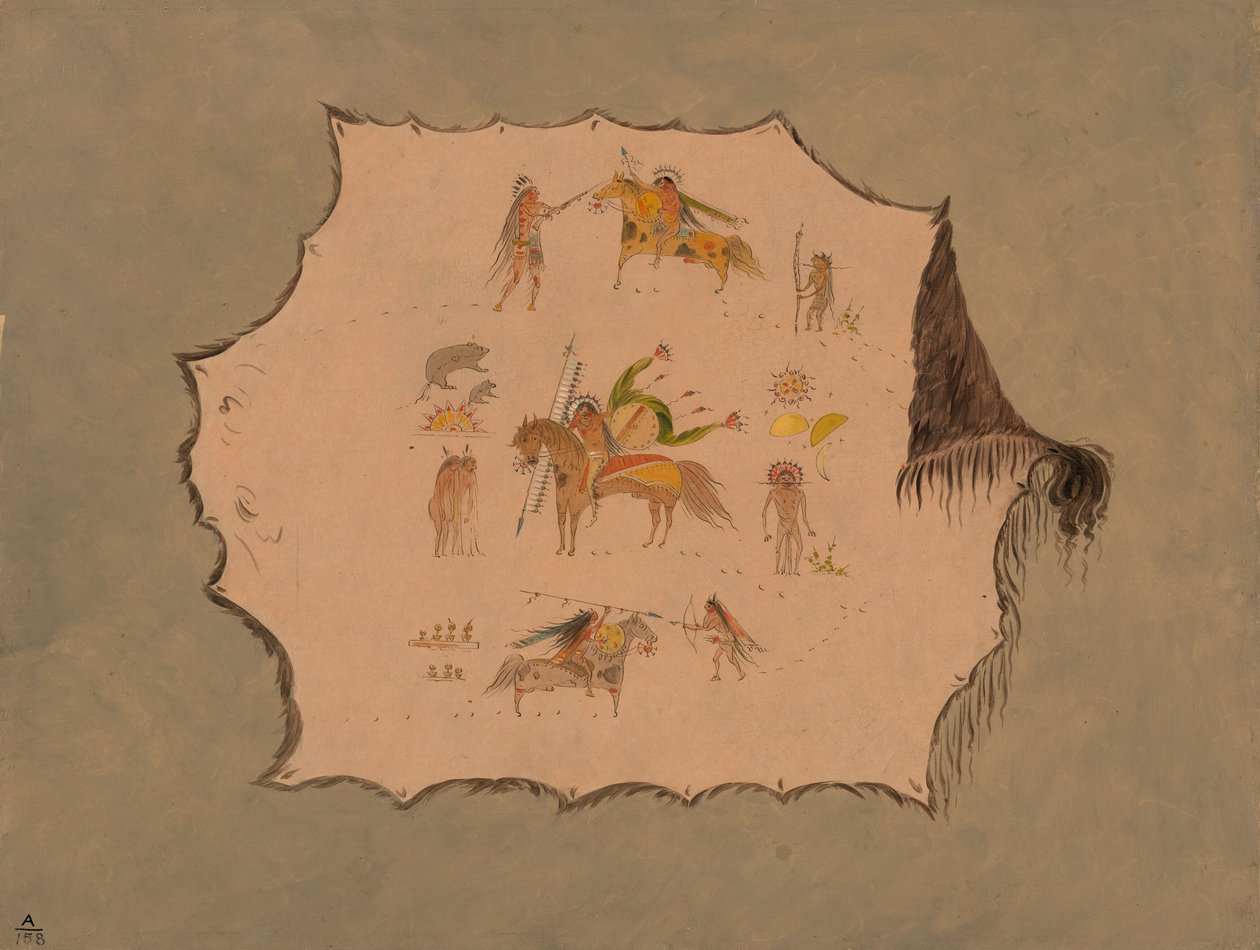 Faksimile eines Pawnee-Doktor-Robes mit fantastischen professionellen Designs, 1861-1869 von George Catlin