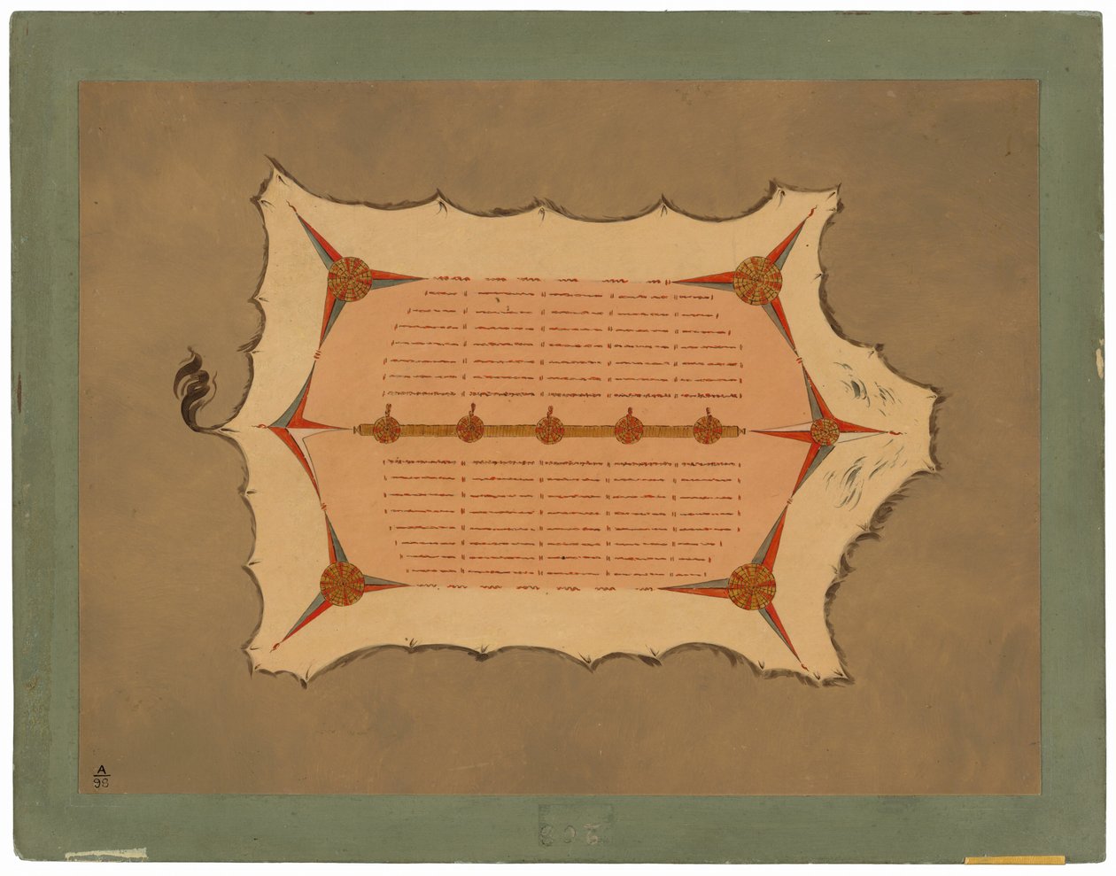 Faksimile eines Sioux-Mantels mit Stachelschweinborsten von George Catlin