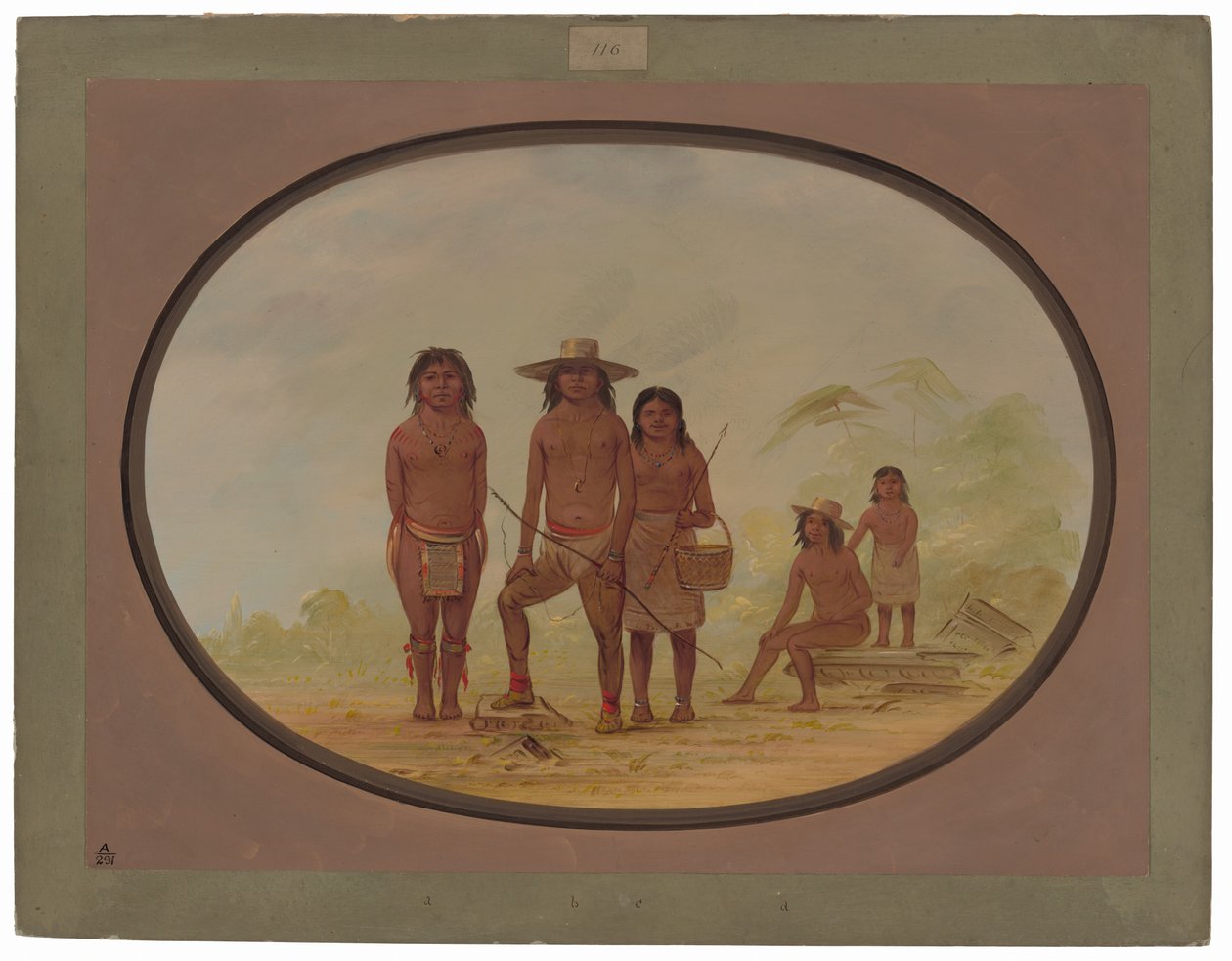 Fünf Maya-Indianer von George Catlin