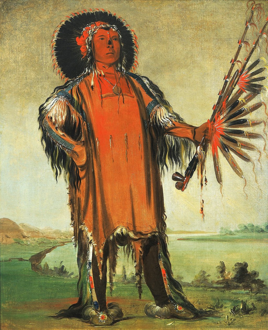 Ha-na-tá-nu-maúk, Wolfshäuptling, Oberhäuptling des Stammes von George Catlin