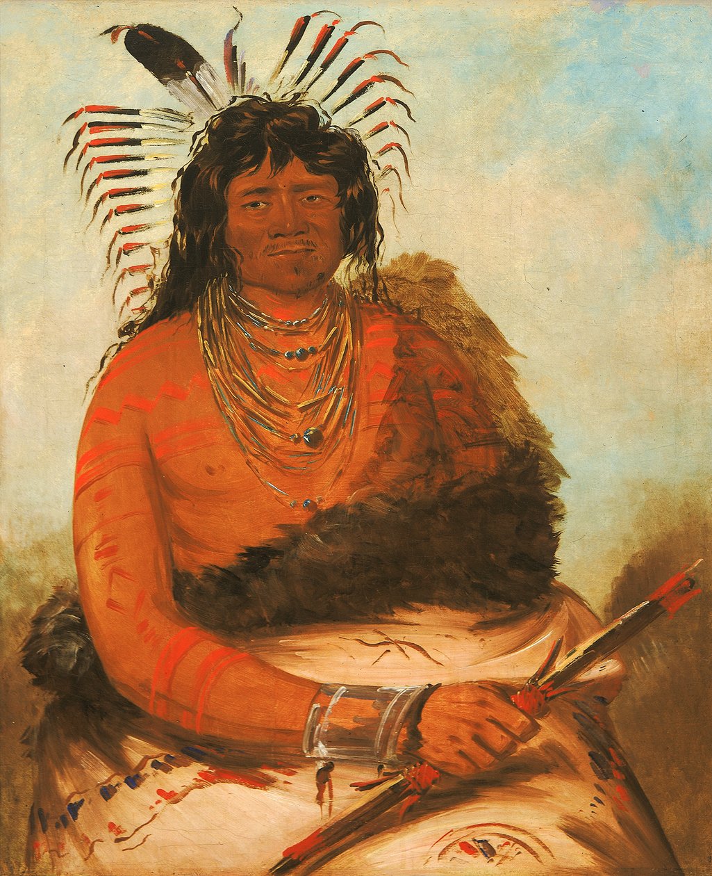 Háh-nee, Der Biber, ein Krieger, 1834 von George Catlin