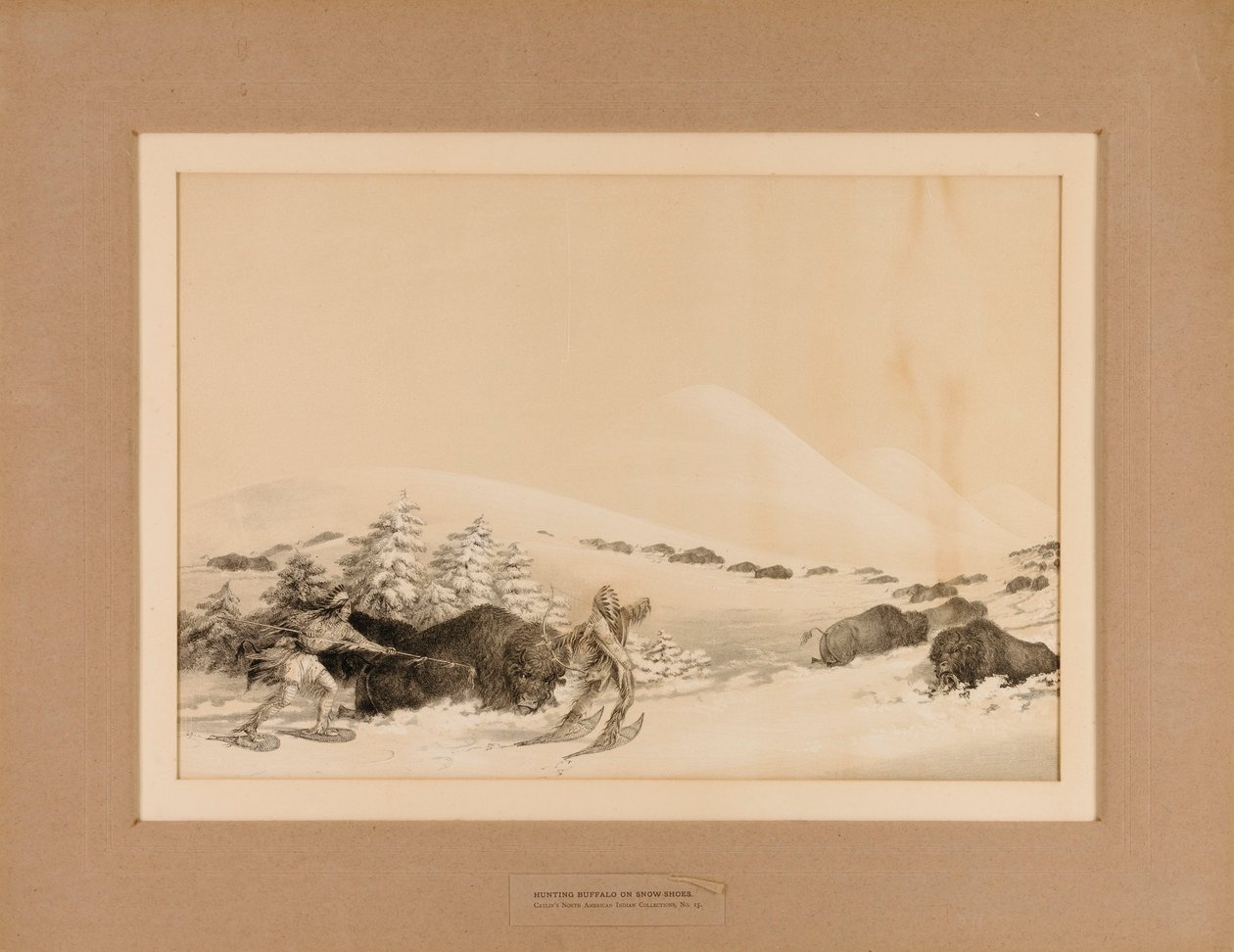 Büffeljagd im Schnee--Nr. 15 von George Catlin