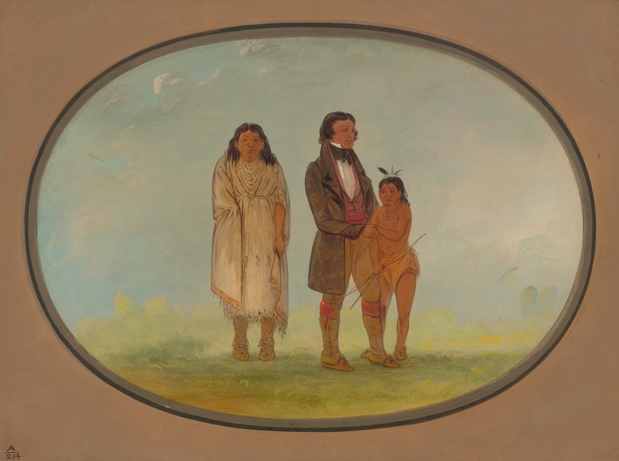 Kaskaskia-Häuptling, seine Mutter und sein Sohn, 1861-1869 von George Catlin