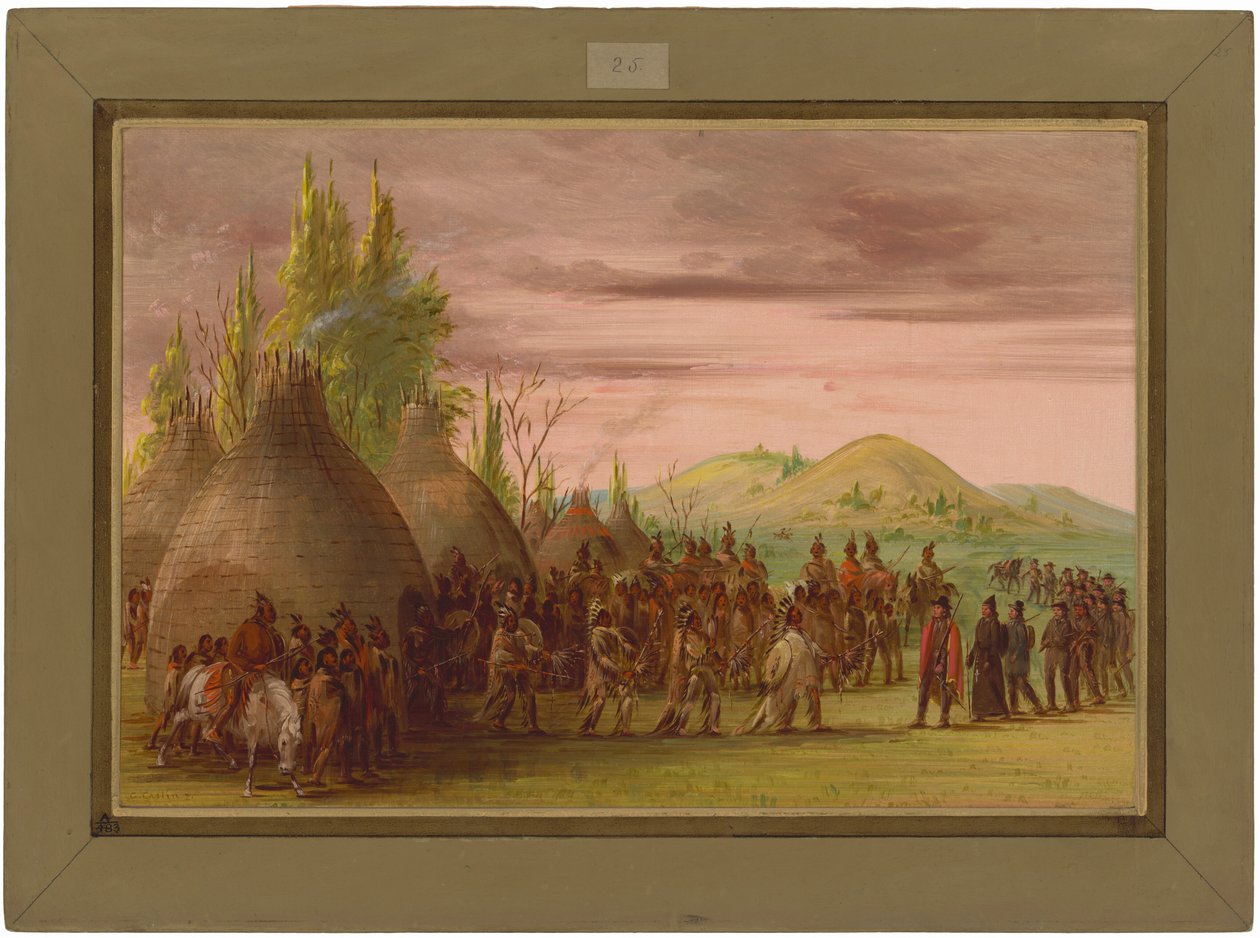 La Salle wird im Dorf der Cenis-Indianer empfangen. 6. Mai von George Catlin