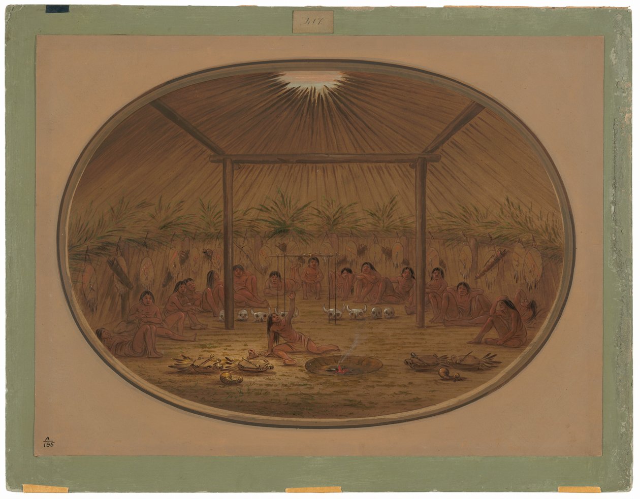 Mandan-Zeremonie - Das Wasser sinkt ab von George Catlin