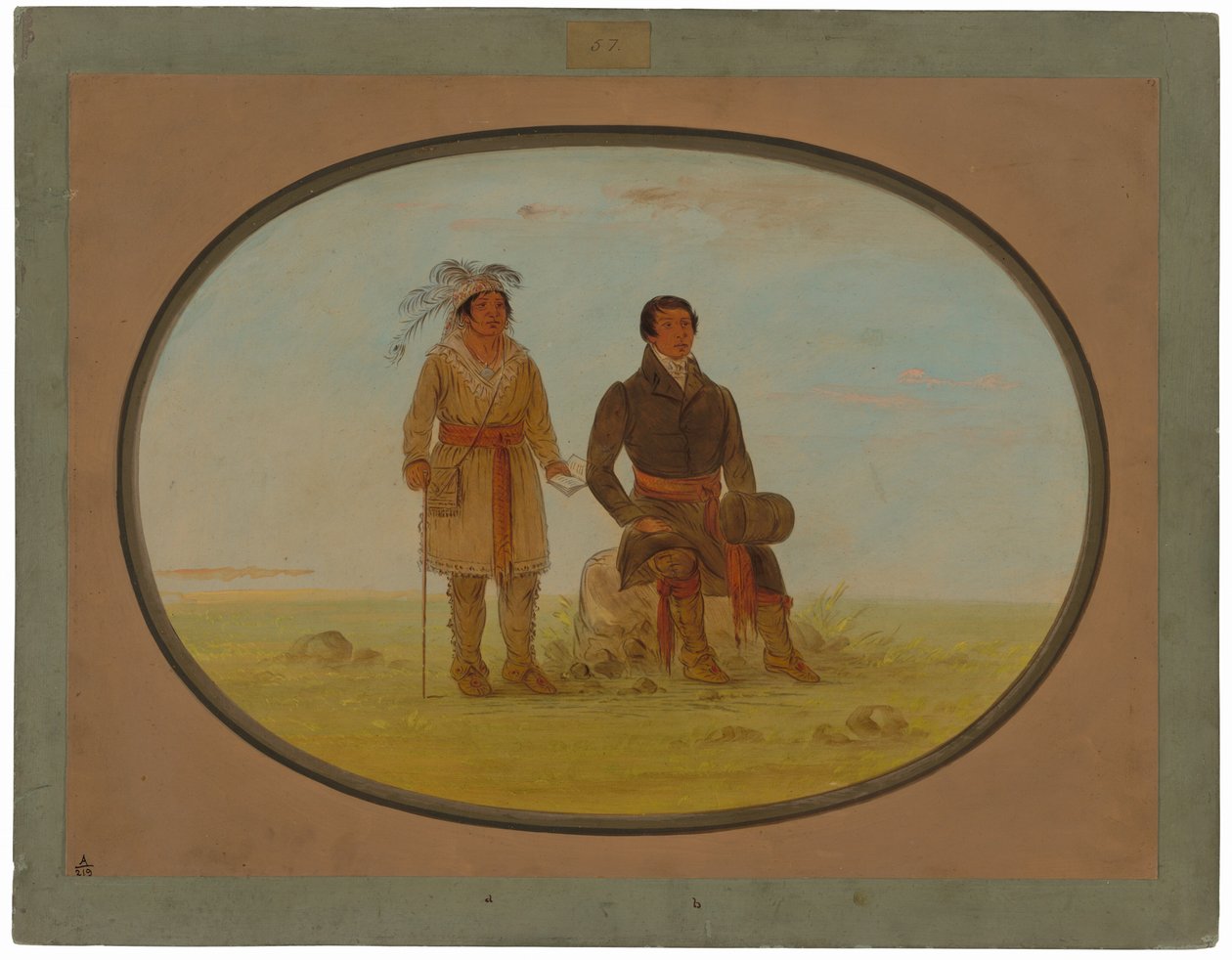 Mohigan-Häuptling und ein Missionar von George Catlin
