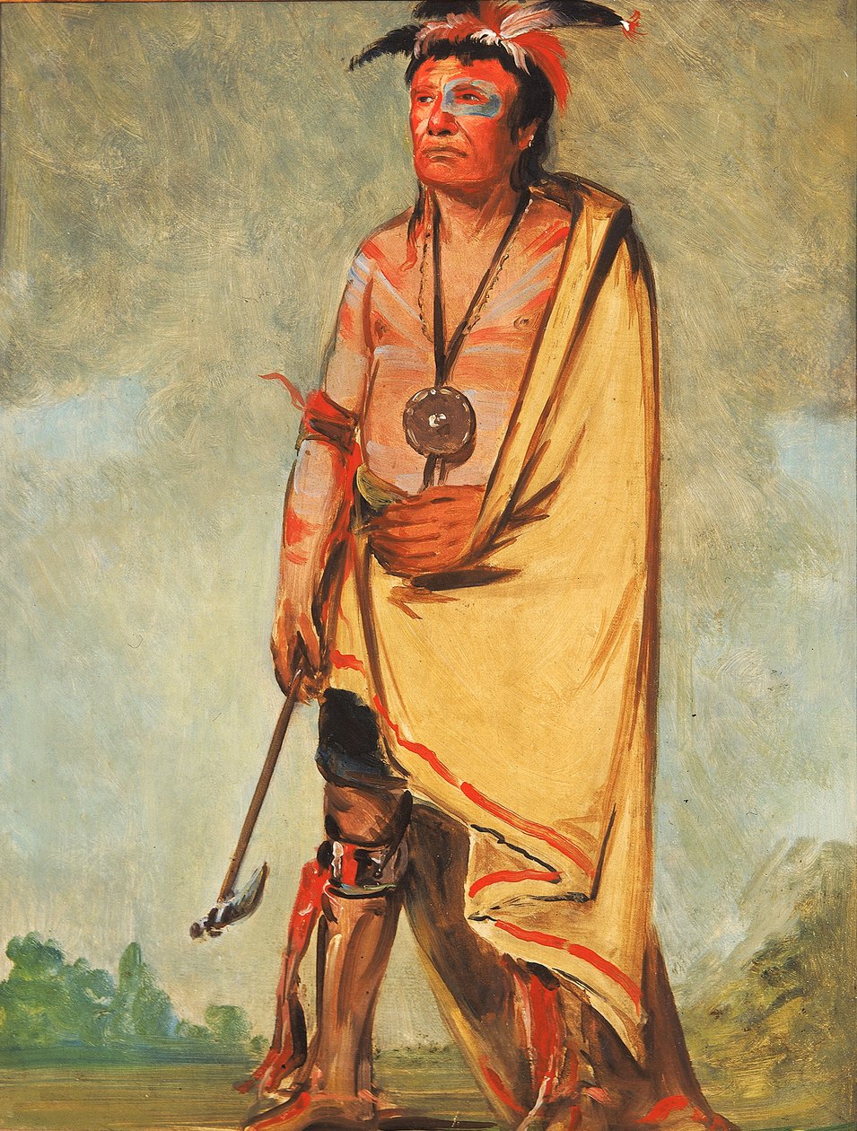No-ak-chóo-she-kaw, Der die Büsche bricht, 1828 von George Catlin