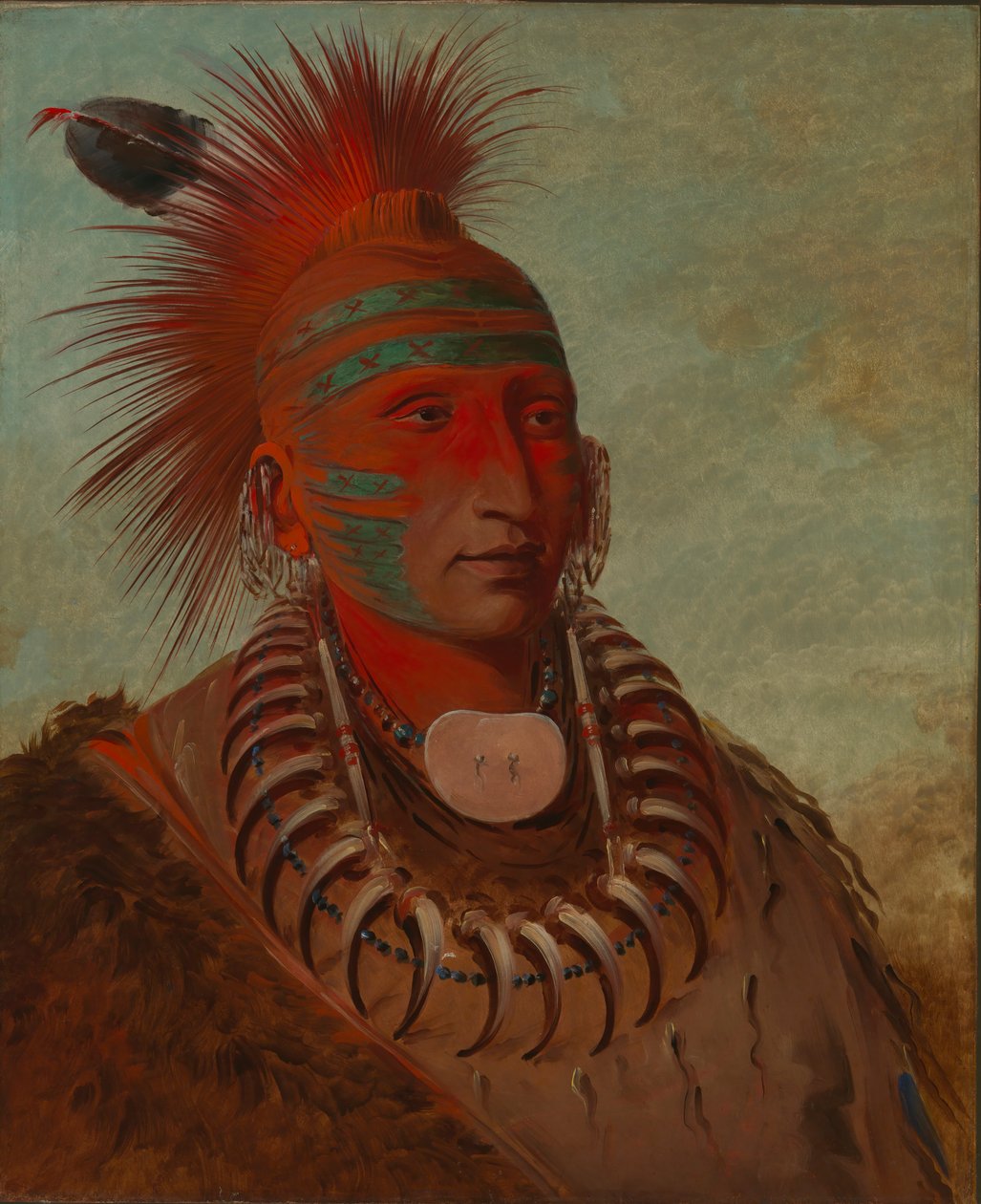 No-ho-mun-ya, Einer, der keine Aufmerksamkeit schenkt von George Catlin
