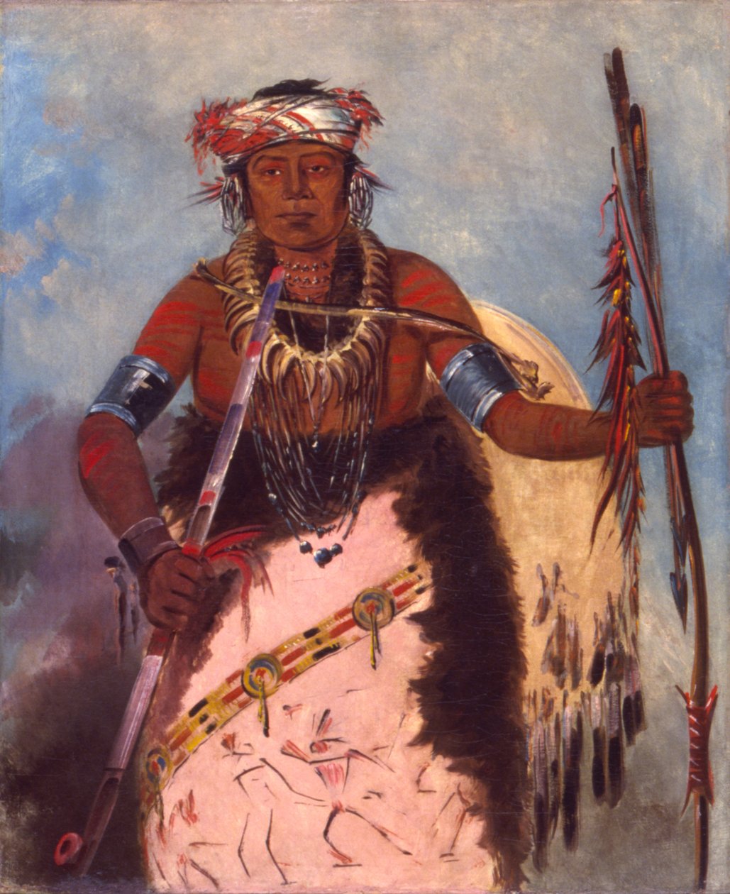 Notch-ee-níng-a, Kein Herz, (genannt Weiße Wolke), Häuptling des Stammes von George Catlin