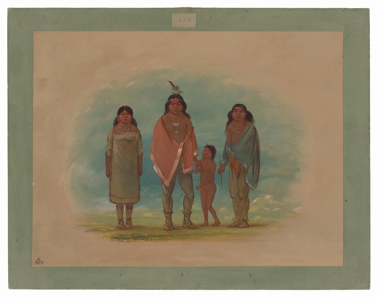Patagonischer Häuptling, sein Bruder und Tochter von George Catlin