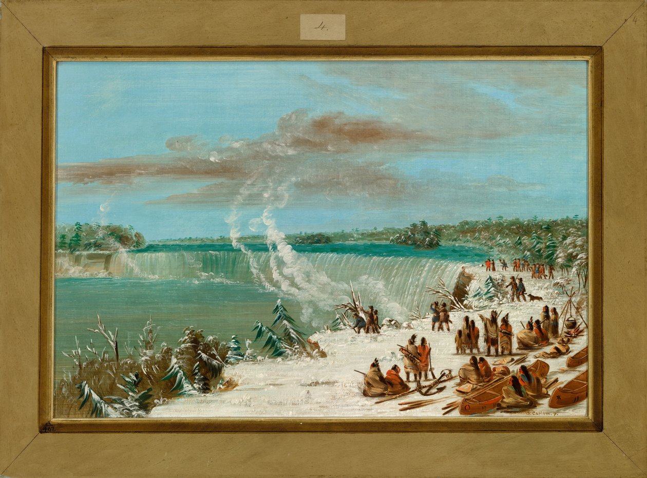 Umtragen um die Niagarafälle bei Table Rock von George Catlin