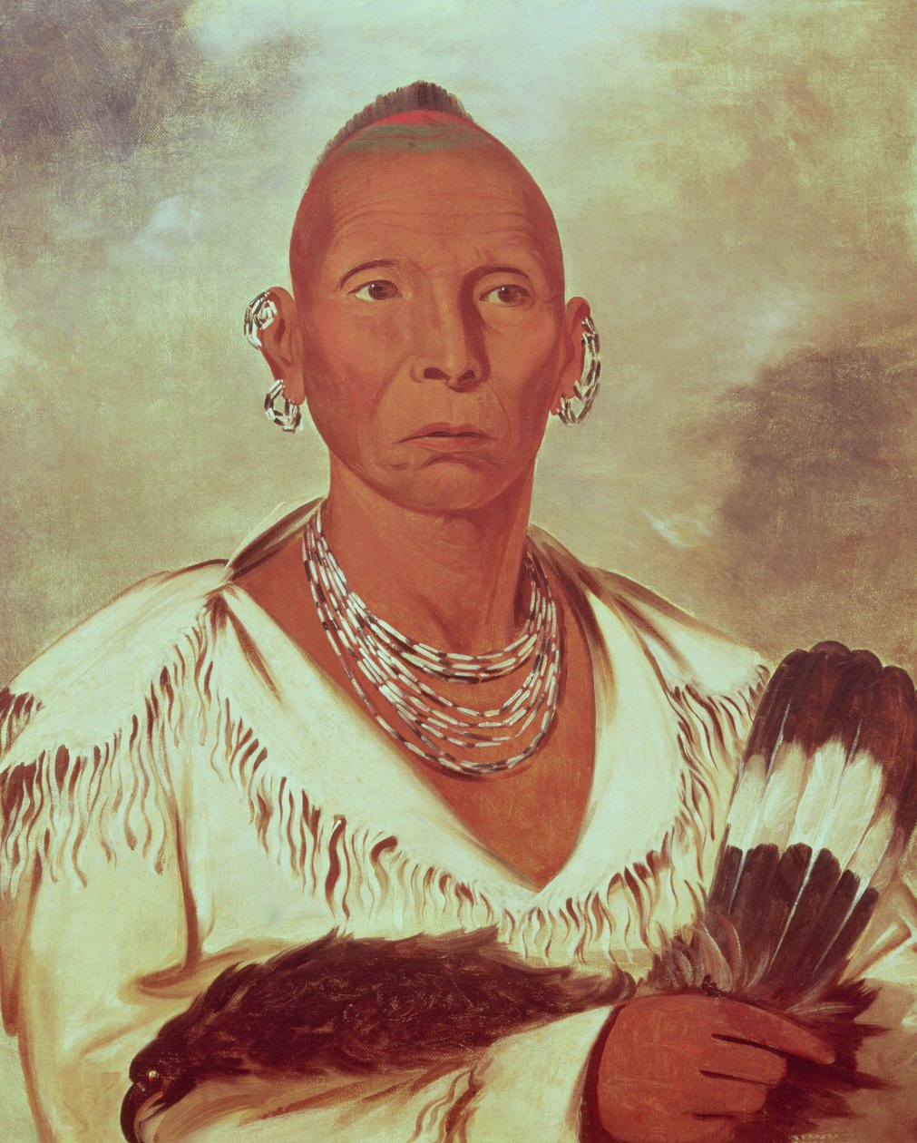Porträt von Black Hawk, Indianerhäuptling von George Catlin
