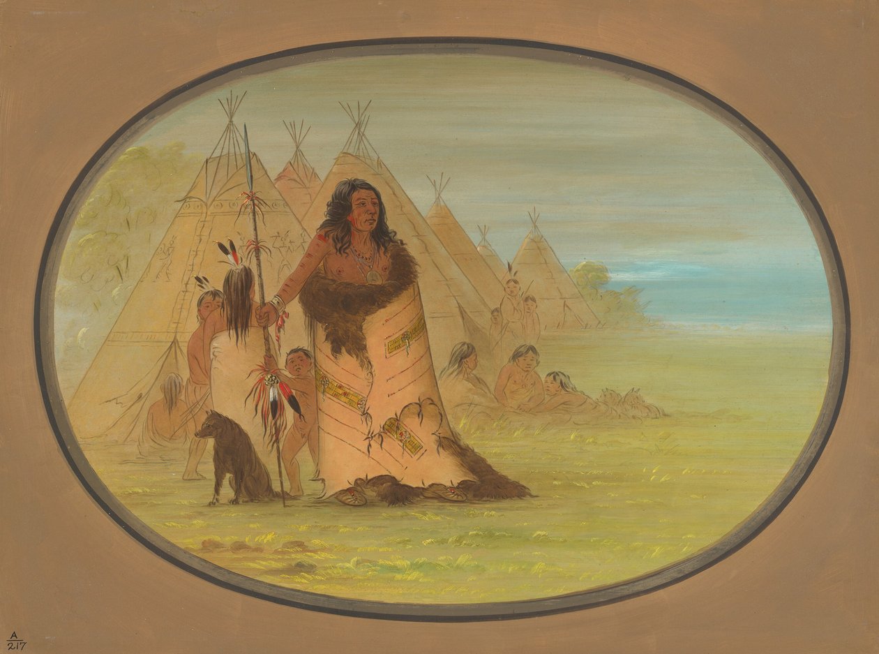 Puncah-Häuptling umgeben von seiner Familie, 1861-1869 von George Catlin