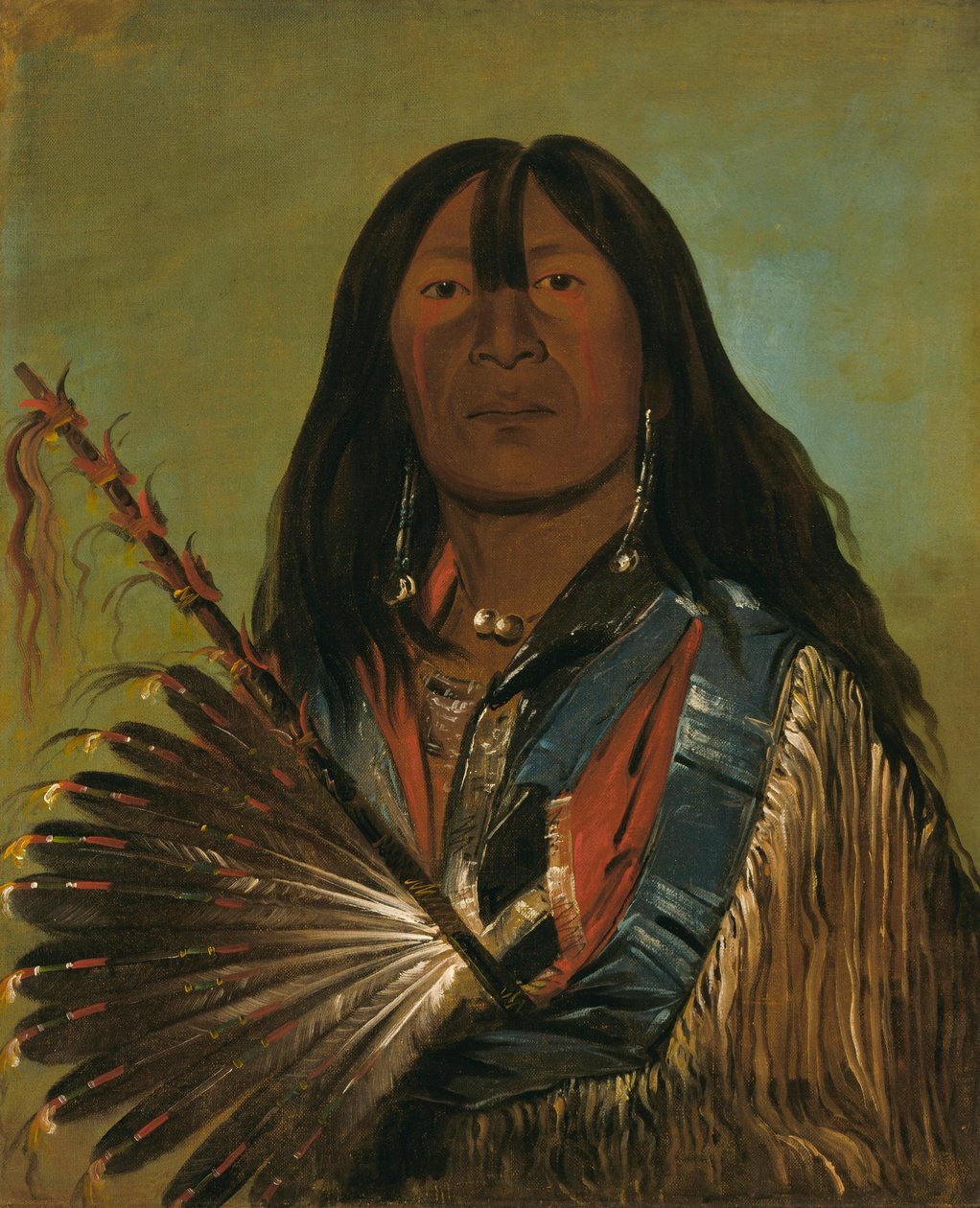 Shón-ka, Der Hund, Häuptling der Bad Arrow Points Band von George Catlin