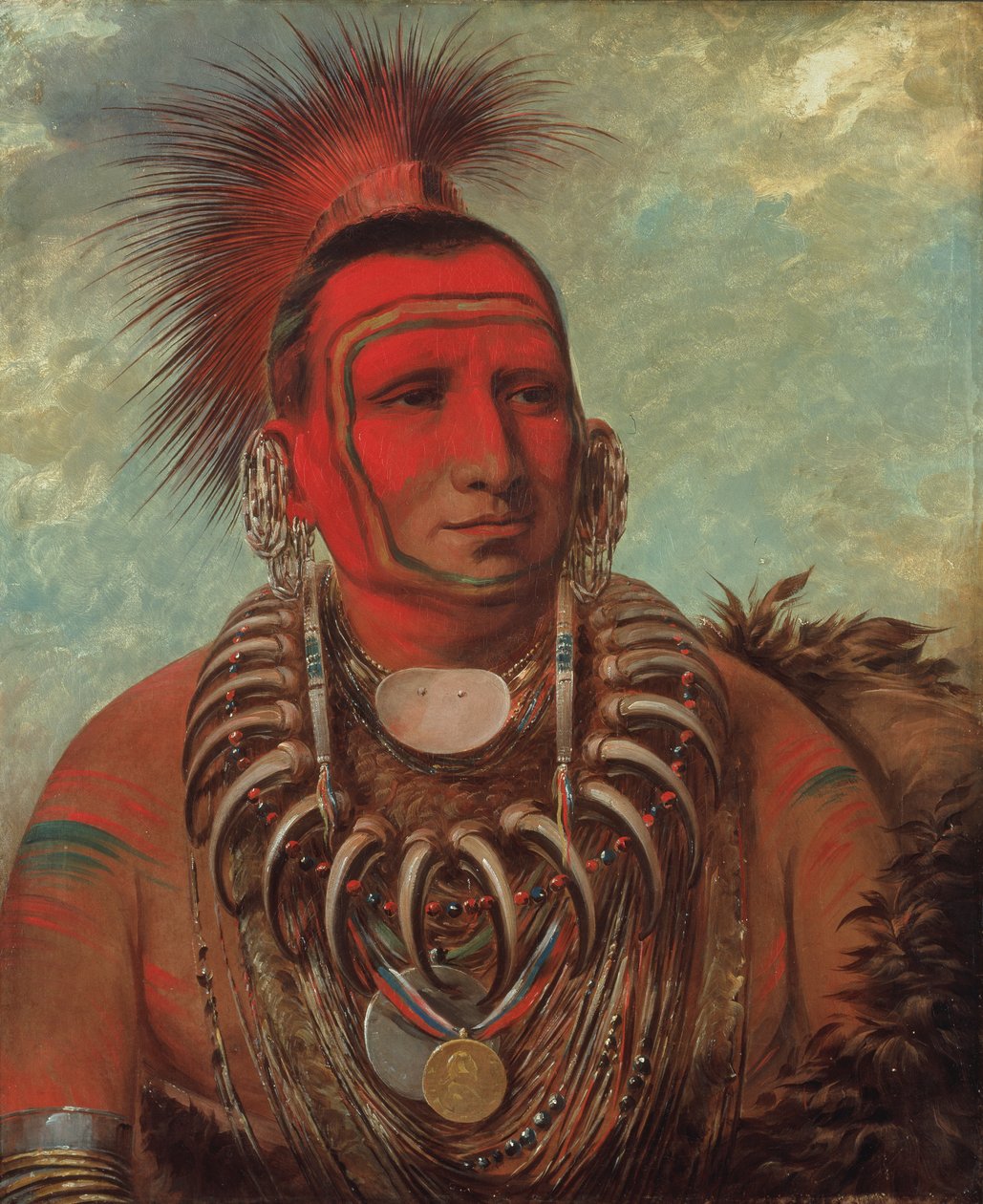 Shon-ta-yi-ga, Kleiner Wolf, ein berühmter Krieger, 1844-1845 von George Catlin