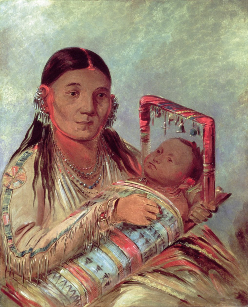 Sioux-Mutter und Baby, ca. 1830 von George Catlin