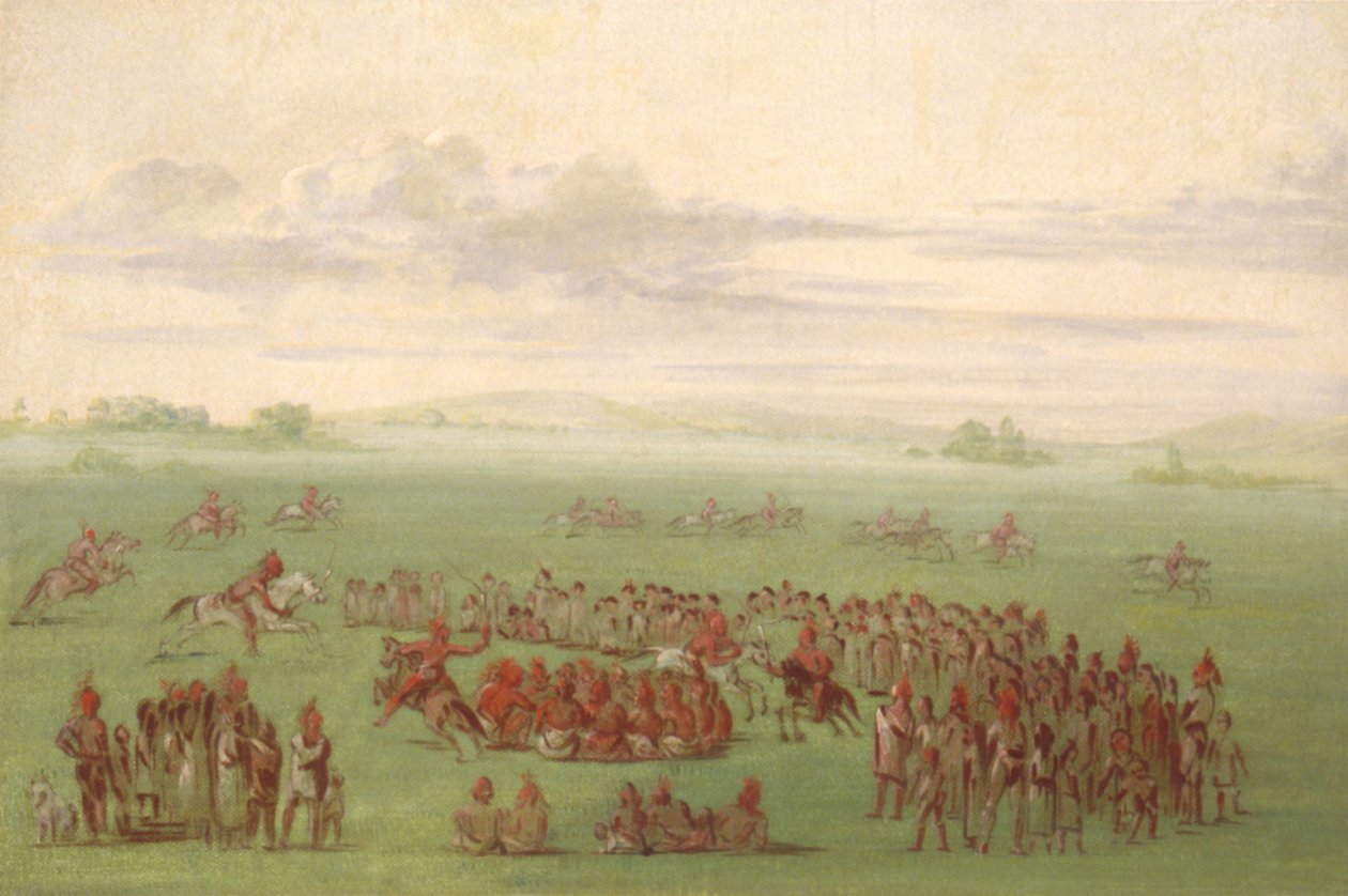 "Rauchende Pferde," ein kurioser Brauch der Sauk und Fox von George Catlin
