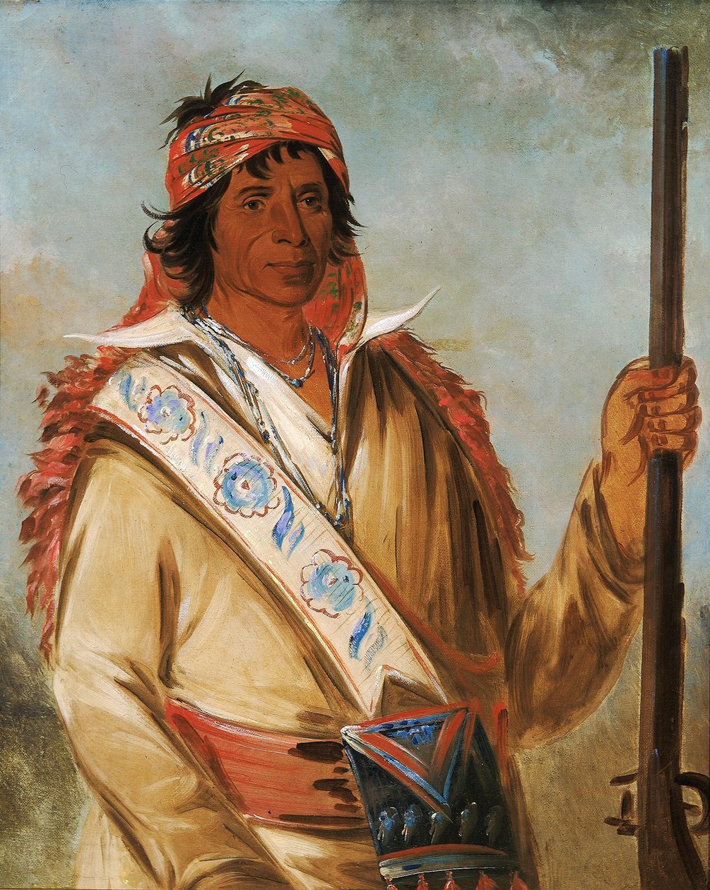 Steeh-tcha-kó-me-co, Großer König (genannt Ben Perryman), ein Häuptling von George Catlin