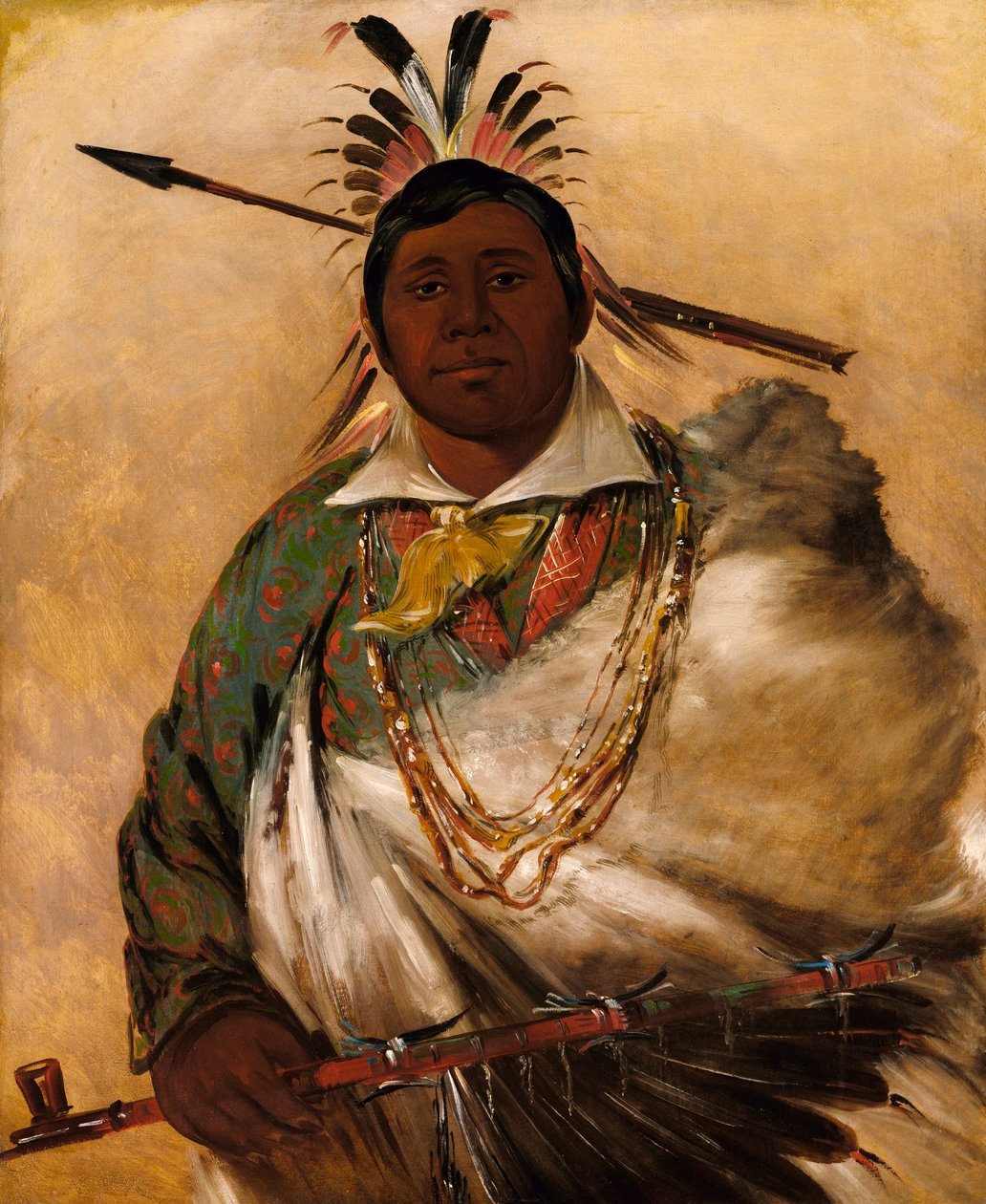 Téh-ke-néh-kee, Schwarzer Mantel, ein Häuptling von George Catlin