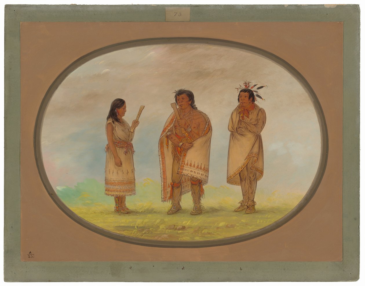 Drei Potowotomie-Indianer von George Catlin