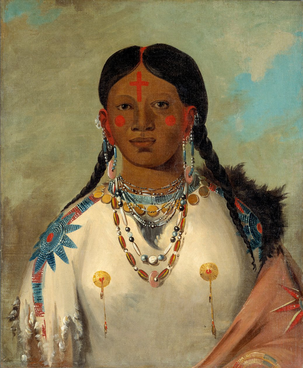 Tís-se-wóo-na-tís, Die ihre Knie badet, Frau des Häuptlings, 1832 von George Catlin